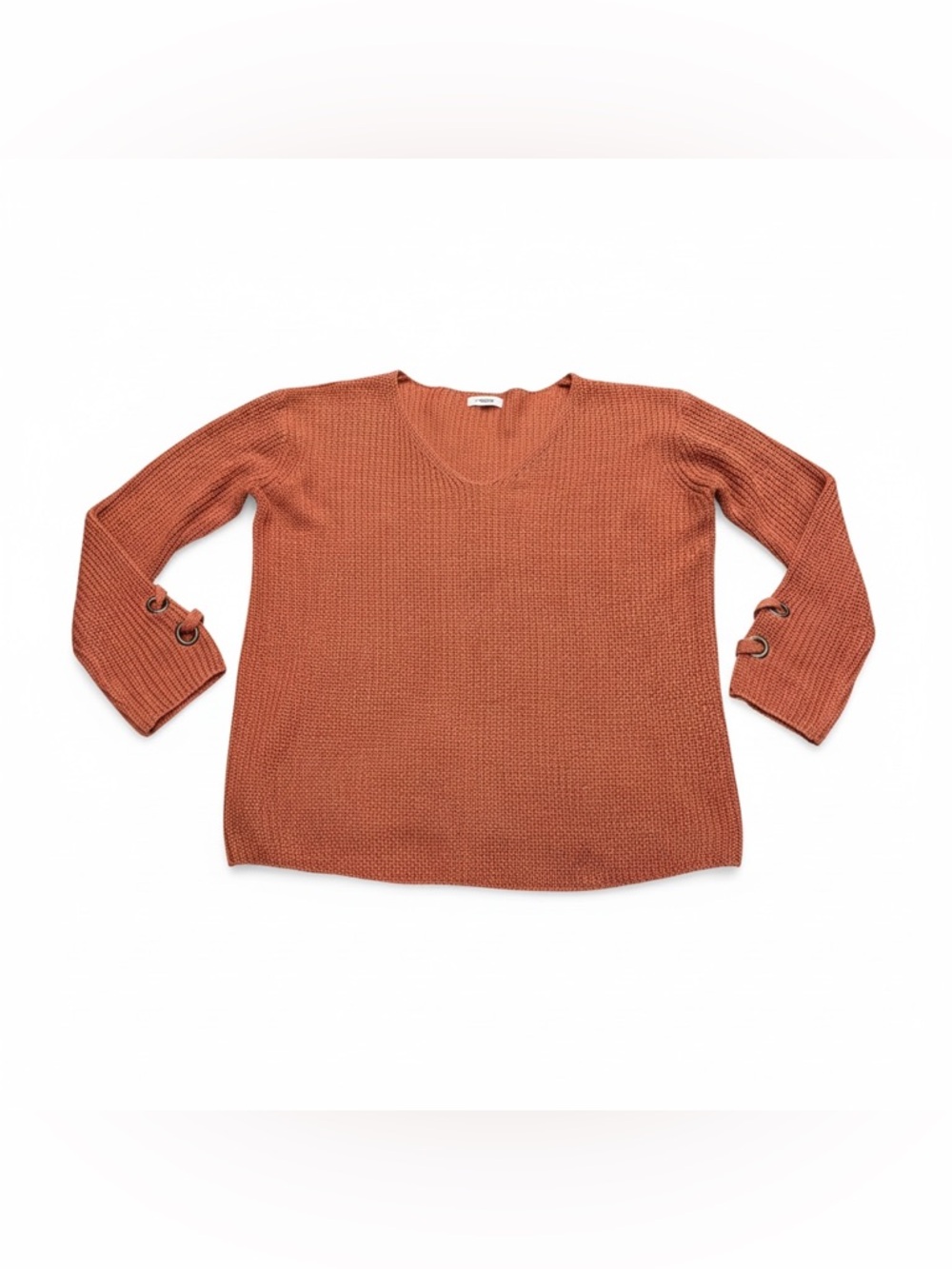 Rosette Women’s Sweater, Burnt Orange, Size Medium, Knit